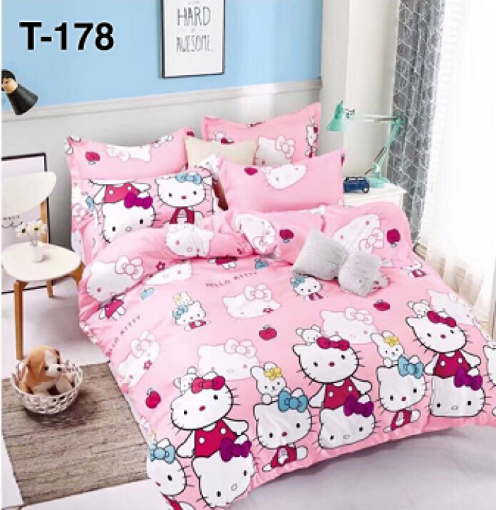 High Quality 100 Cotton 800tc 5 In 1 King Queen Comforter Set Bedding Cadar Katil Selimut Tebal Konki Nxg T178 O Kitty Pink Lazada King Queen Comforter Set Bedding, King Queen Bed Set