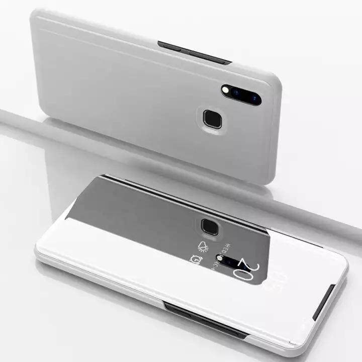 Untuk VIVO Y91/Y95 APP Smart Mewah Plating Cermin Pandangan Jelas Transparan Flip Perlindungan Menyeluruh Telepon Kulit PU Case