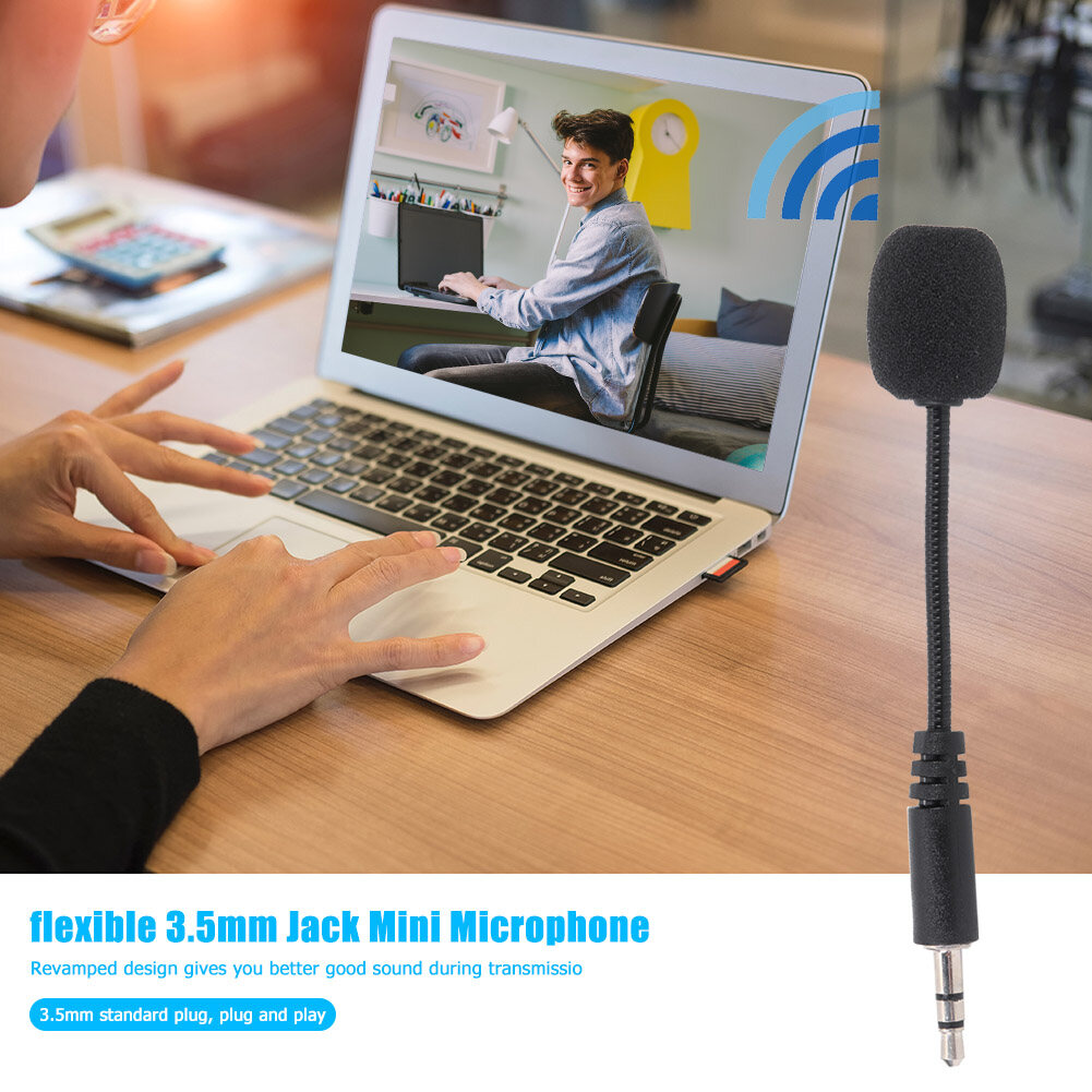 Flexible 3.5mm Jack Mini Microphone Mic for PC Mobile Phone Laptop Notebook