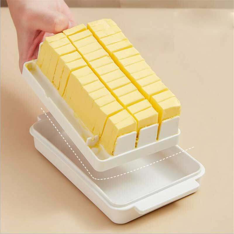 Hộp Đựng Cắt Bơ Trong Suốt Hộp Đựng Có Nắp Dụng Cụ Nhà Bếp Cầm Tay Giữ Tươi Tách Bơ Phô Mai