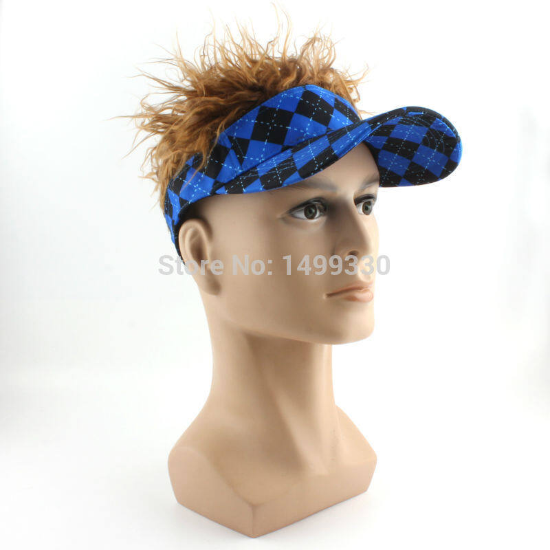 Visor hats with fake hair Outlet