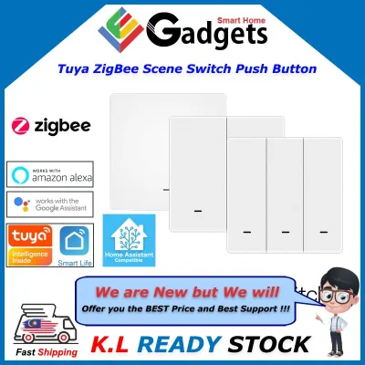 Tuya Scene Switch Push Button ZigBee works with Smart Life Google Home Assistant Alexa