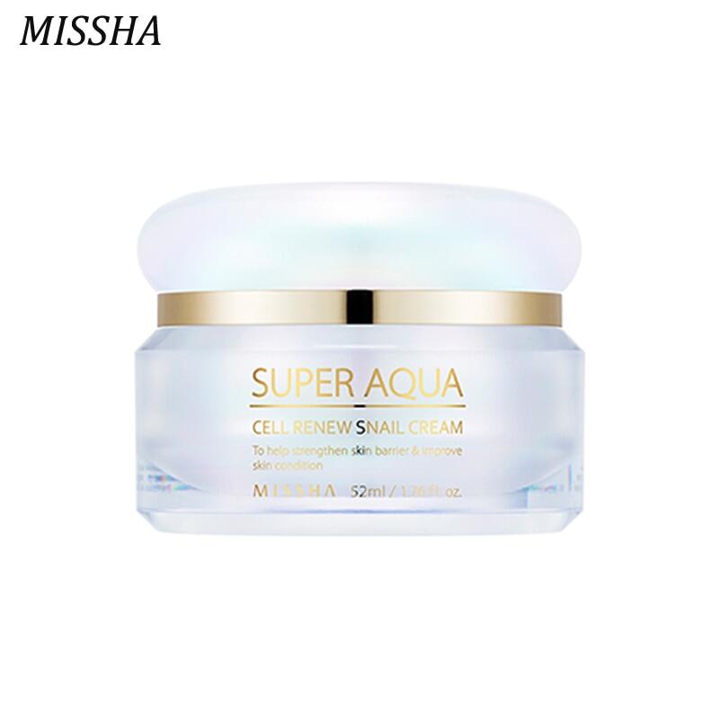 MISSHA Super Aqua Cell Renew Snail Cream 52Ml Facial Hyaluronic Acid Essence Anti-Aging Skin Care Korea Cosmetics