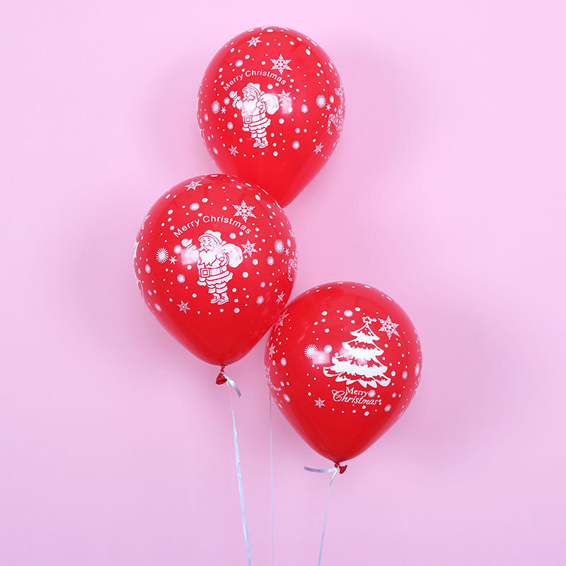10Pcs Christmas Latex Balloon 10 inch Christmas Decorations Santa Claus Balloon Festive Party Decoration Red Green Balloon