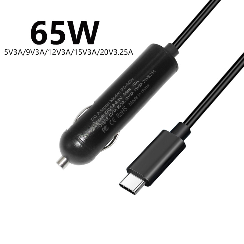 65W 20V Usb C Jenis C Pd Pengecas Kereta Dc Penyesuai Bekalan Kuasa