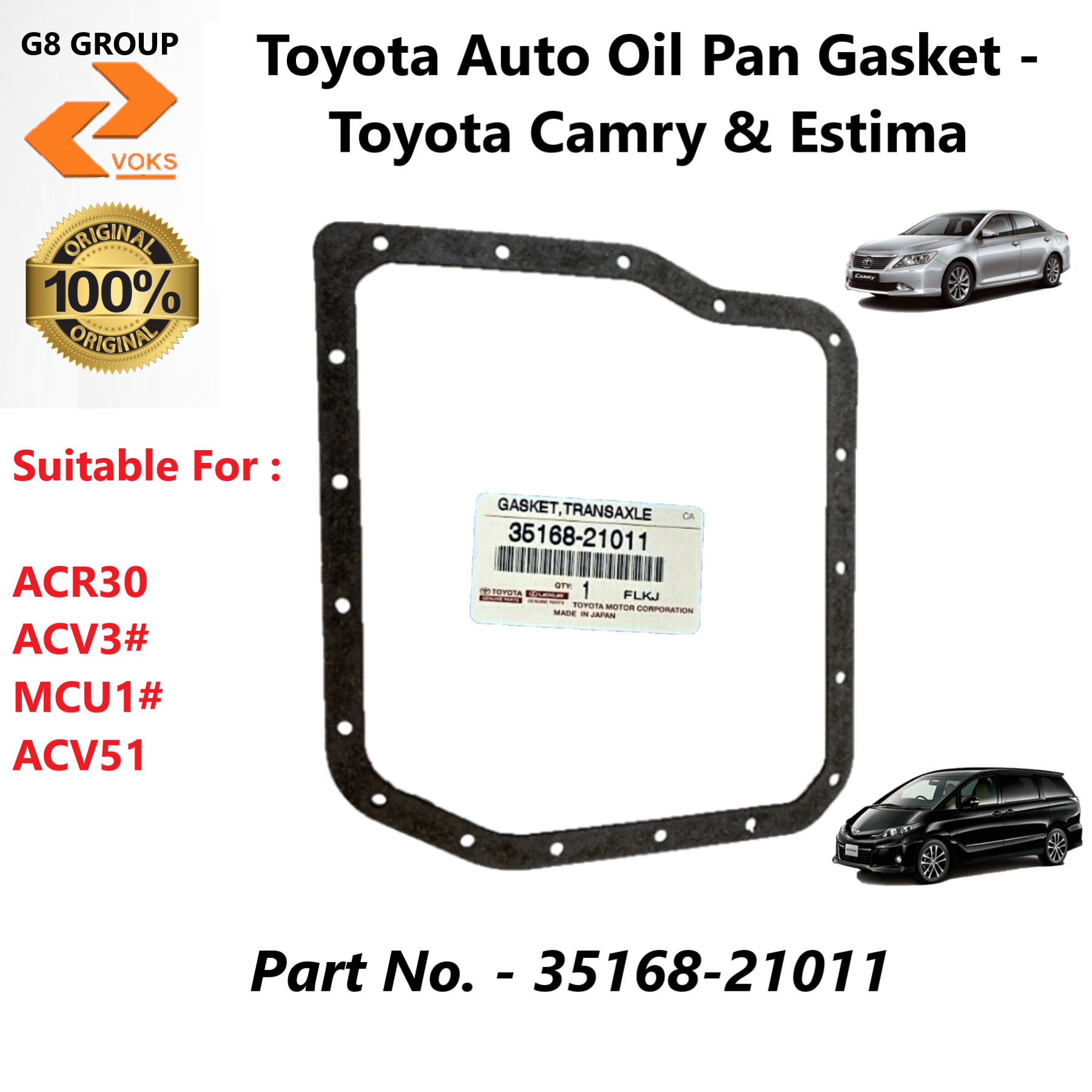 Toyota Auto Oil Pan Gasket Toyota Camry & Estima ( 3516821011 ) Lazada