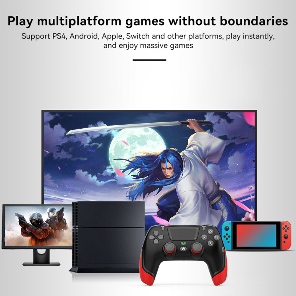 Bluetooth-compatible Game Controllers Gamepads Dual Motor Vibration Gamepad Controller 360 Degree Game Controller Joystick Anti Slip for PS4 NS Switch