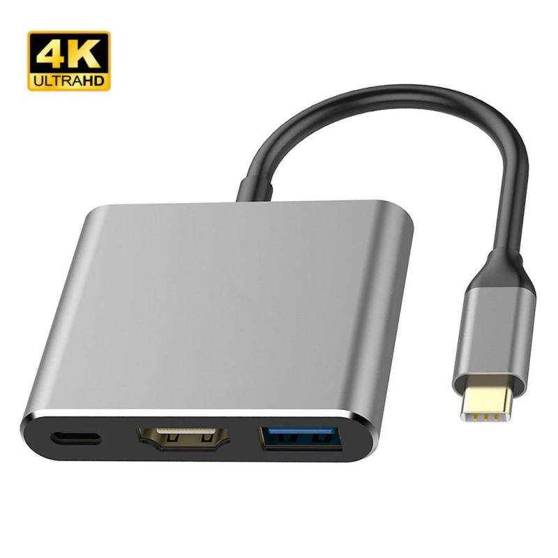 USB 3.1 Type C To Grey USB-C 4K HDMI USB 3.0 Hub Adapter Cable For phone