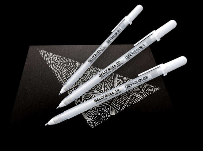 Sakura Gelly Roll White Gel Pen (Fine/Medium/Bold) — Stickerrific
