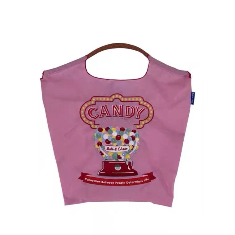 Homemade model of Japanese small embroidery environmental protection bag ball chain embroidery nylon bag one shoulder