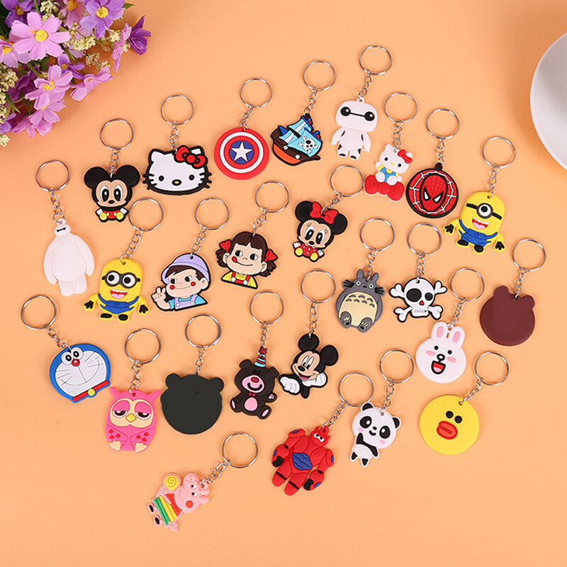 Cartoon Keychains, Cute Soft PVC Portable Hanging Pendant Keyring for Backpack Key Gift