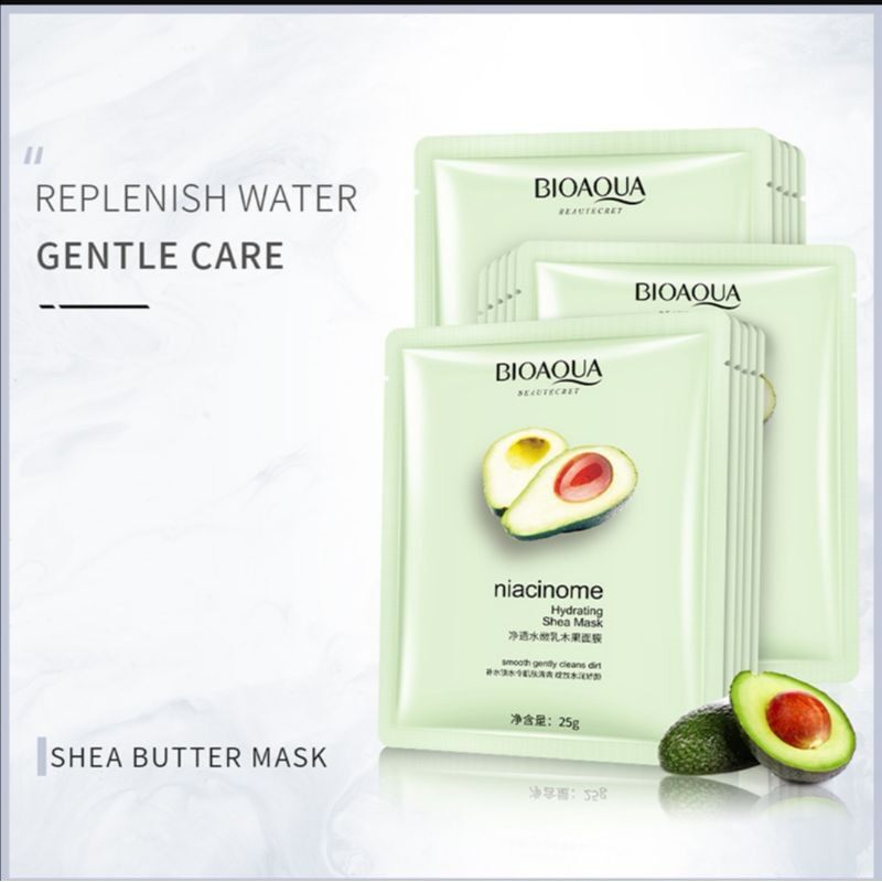 BIOAQUA Niacinome Hydrating Shea Facial mask Smooth Clean Dirt Buty