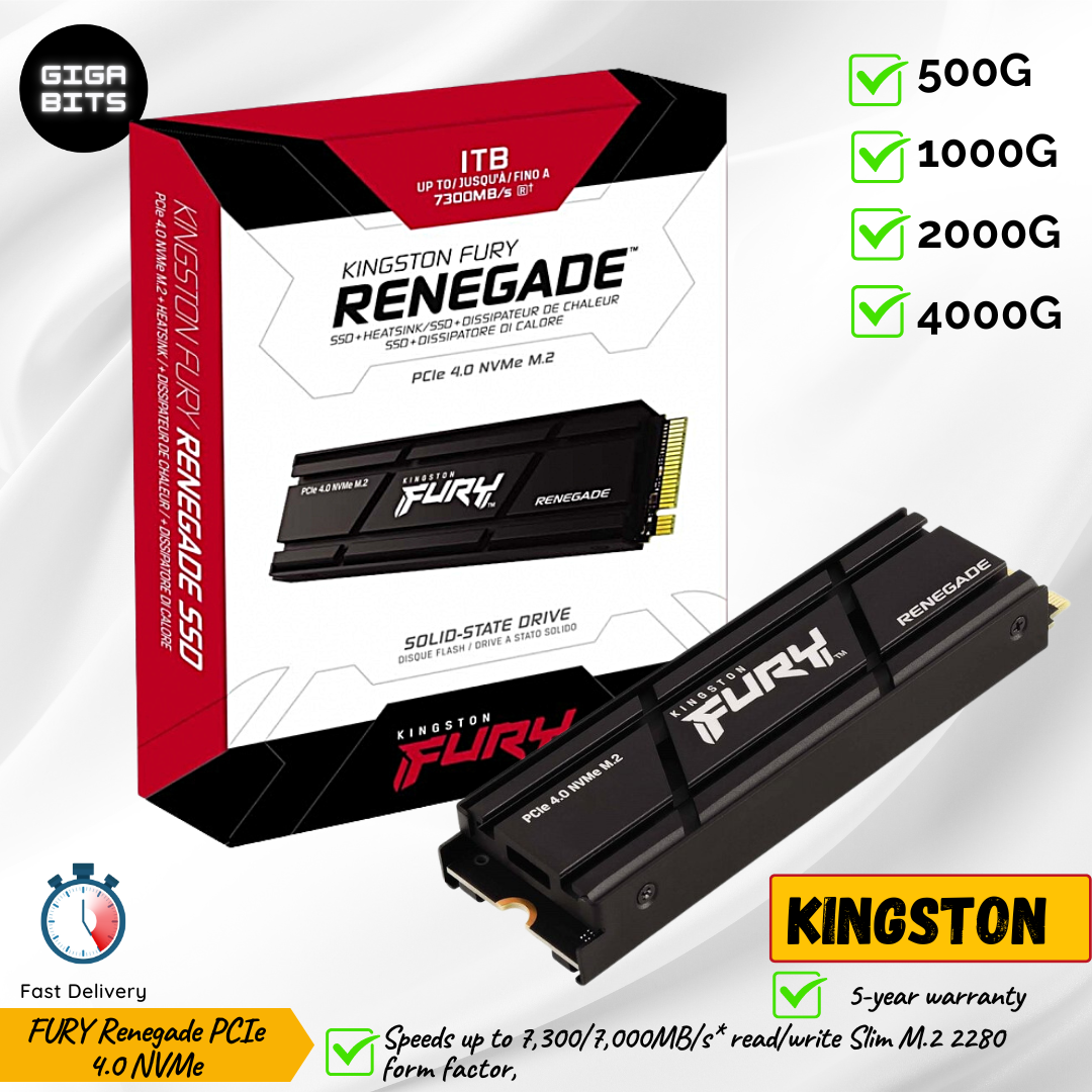 KINGSTON SFYRS SFYRD / SFYRSK SFYRDK (HEATSINK) FURY RENEGADE PCIE NVME ...