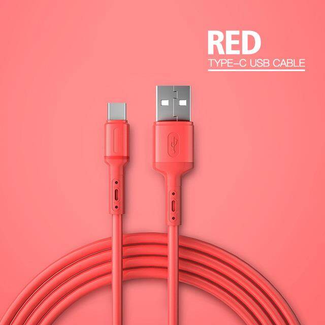 Fast charging type c cable usb liquid soft silicone data cord for huawei xiaomi 1/1.5/2m mobile phone usb-c charger wire