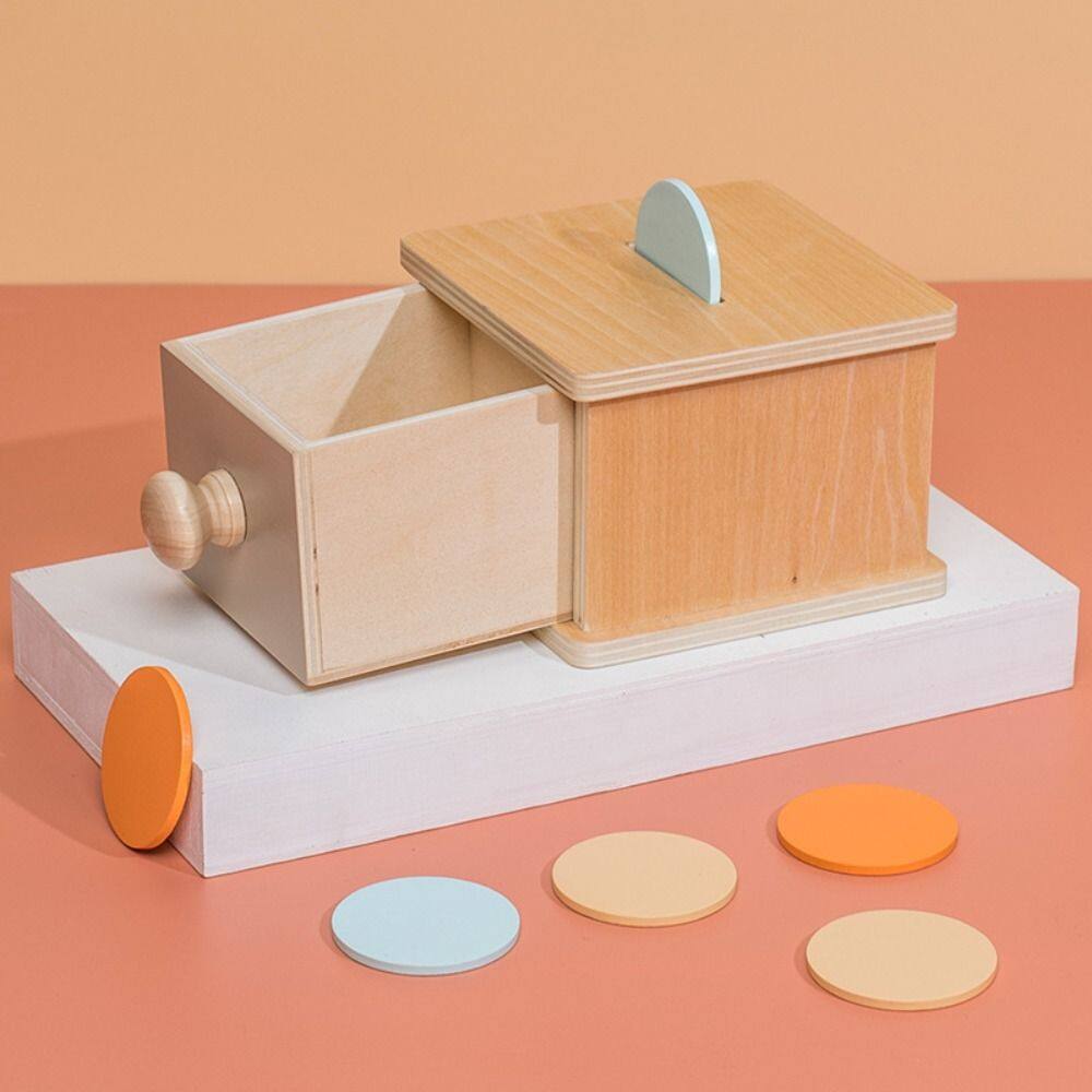 YIMO97 1 Set Macaroon Color Montessori Object Permanence Box Learning Teaching Aids Kids/ Baby/ Children