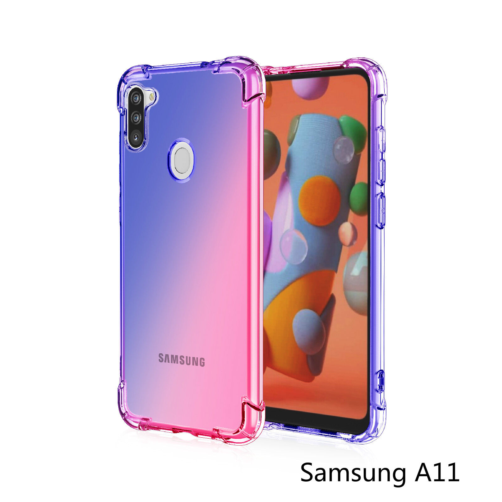 XICCI for Samsung A11 Gradient Color Case Cover Soft TPU Silicone Phone Cases Back Cover Shockproof Casing