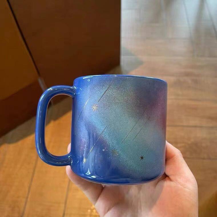 Starbuck Bronze Cup Blue Dream Starry Gradient Mug Creative Ceramic Coffee Cup Water Cup Limited Edition Starbuck Tumbler Starbuck Mug