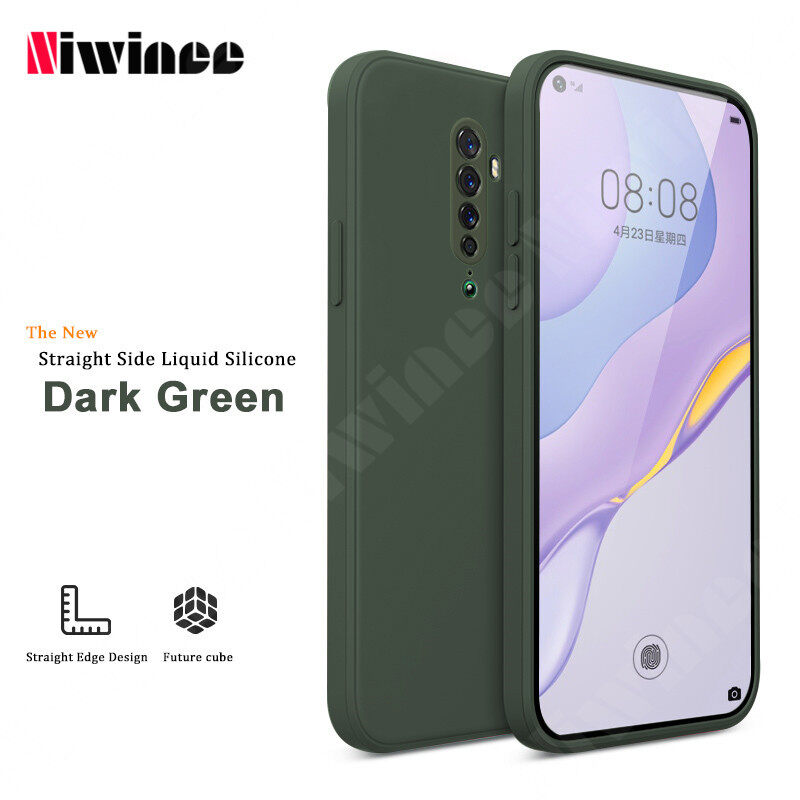 For OPPO Reno 2 / OPPO Reno 2F Reno 12 5G Reno 12 Pro 5G Phone Case Straight-edge Liquid Silicone All-inclusive Lens Anti-fall New Ultra-thin Simple Personality Creative Soft Phone Case For OPPO Reno2 / OPPO Reno2 F