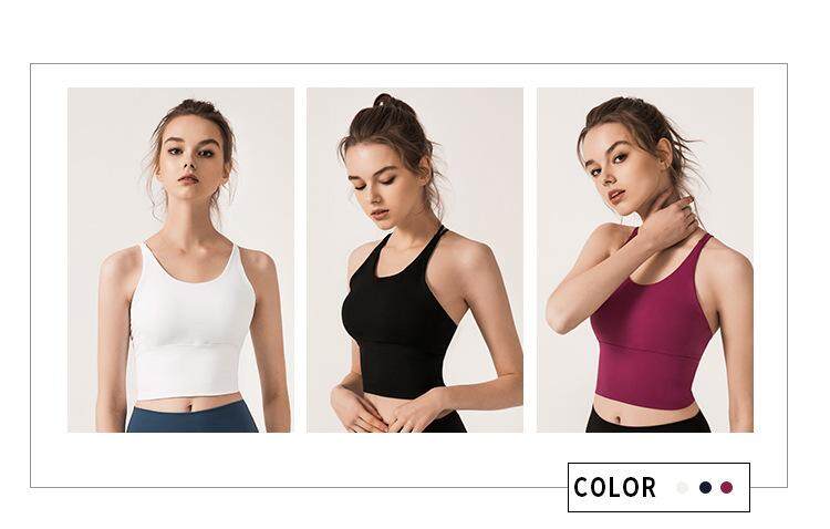 SUPERFLOWER Women's Cross Back Sports Underwear with Bra Pads Shockproof Yoga Vest Fiess Bra_voghion.com