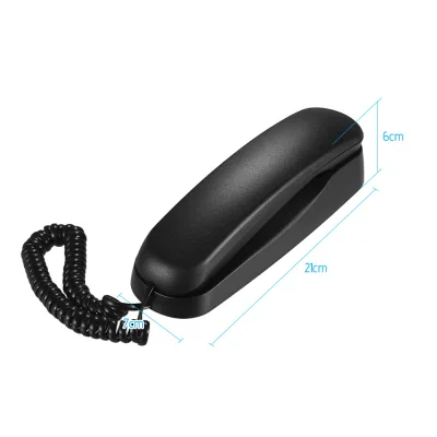 Mini Desktop Corded Landline Phone Fixed Telephone Wall Mountable Supports Mute/ Pause/ Hold/ Reset/ Flash/ Redial Functions for Home Hotel Office Bank Call Center