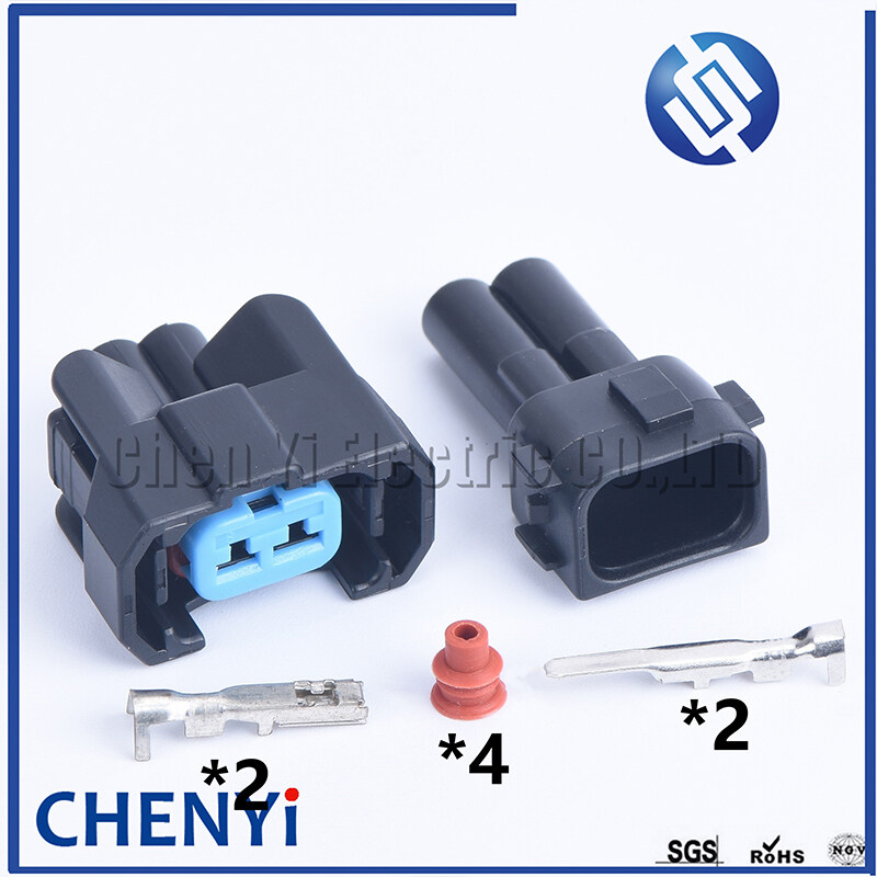 1 set 2 Pin （female+male）Auto Fuel Injector OBD2 Waterproof Wire
