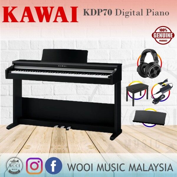 Kawai KDP75 Digital Piano 88 Keys (Free Bench & Headphone) - Black Malaysia
