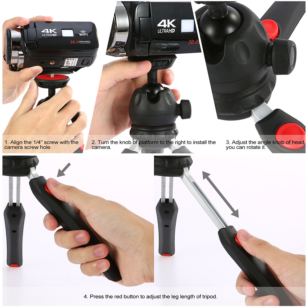 Andoer Mini Tabletop Tripod Portable Foldable Phone Camera Tripod Stand with Removable Ball Head with 1/4 Inch Screw