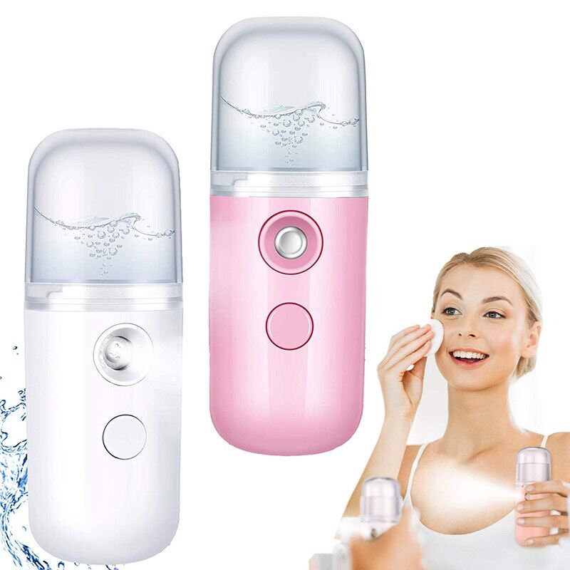 Gambar Portable nano mist sprayer 30ml mini facial steam humidifier with USB rechargeable home sauna SPA handheld water machine, small size, easy to nourish and moisturize nano ion mist facial pore cleaning tool