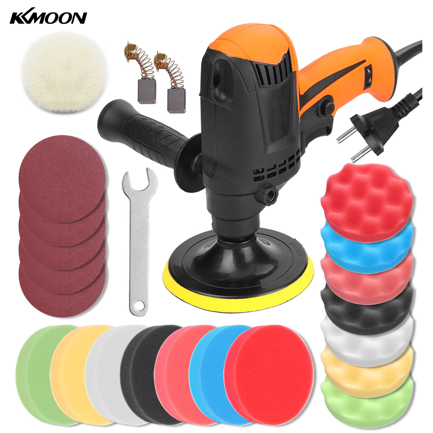 KKmoon 980W Multifunctional Six Gears Adjustable Speed Car Electric Polisher Waxing Machine Automobile Furniture Polishing Tool