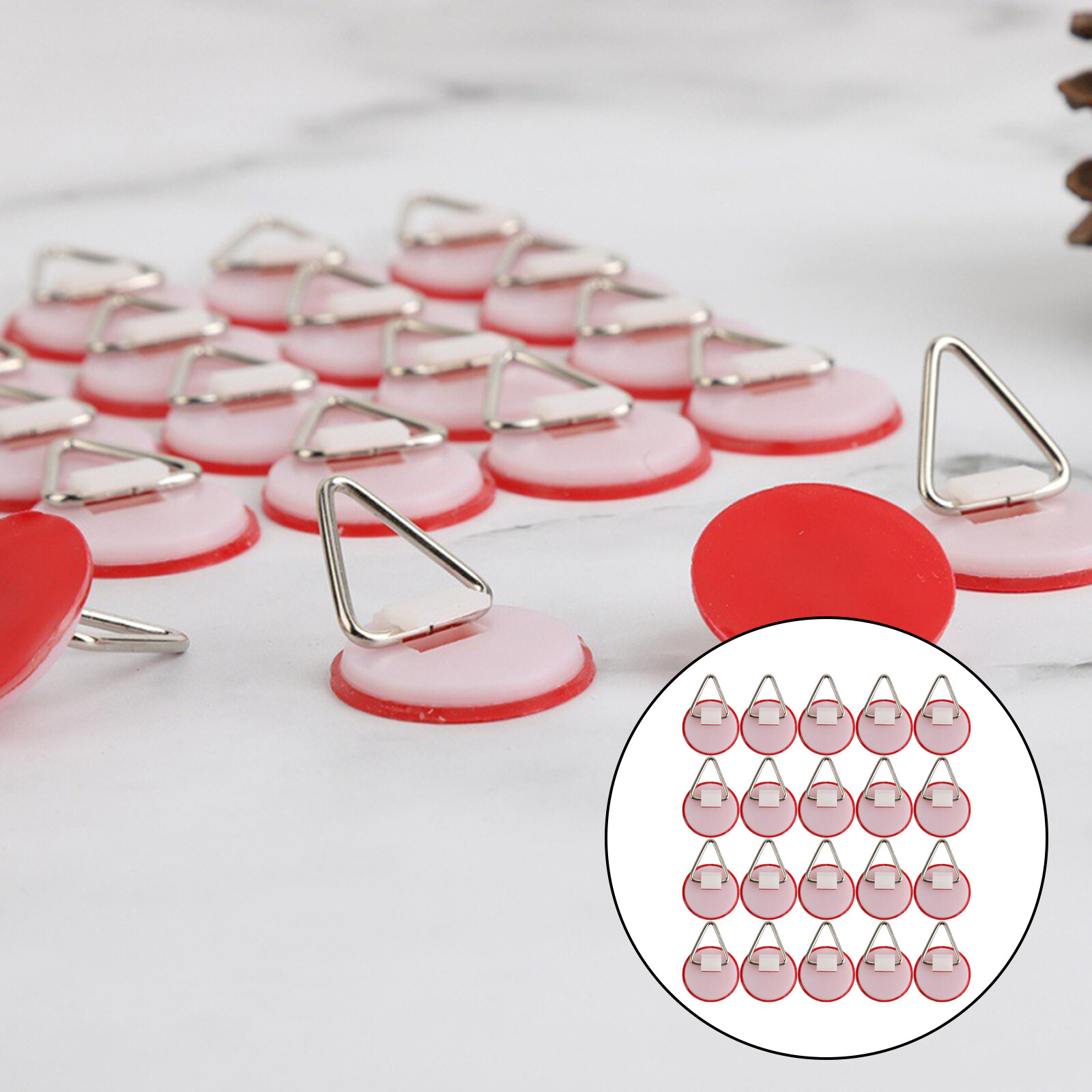 Baoblaze 20 Pc Portable Wall Plate Holder Invisible Adhesive Hanger Set Dish Hooks