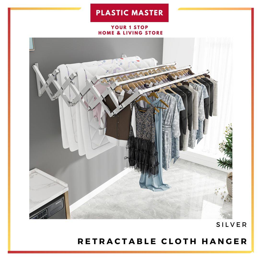 Retractable Cloth Hanger Wall Mounted Drying Rack Stainless Steel Wall Clothes Drying Rack