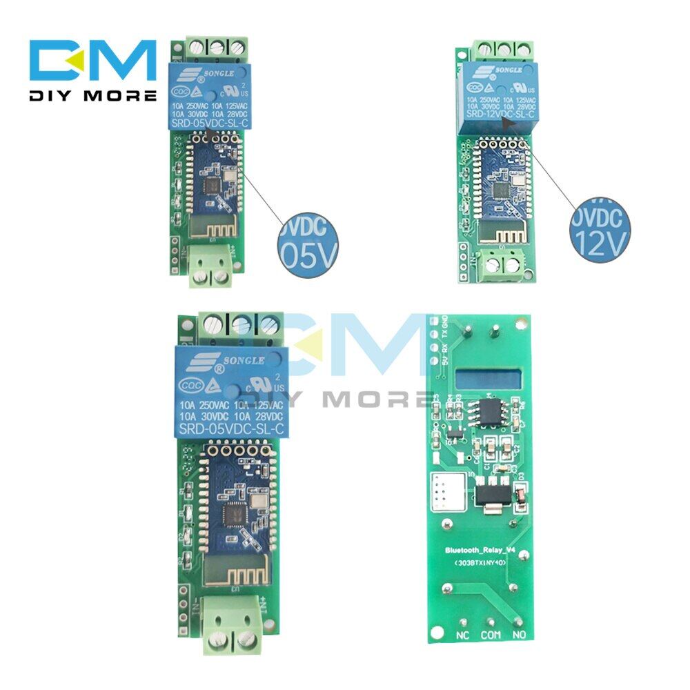 diymore Bảng Mạch Rơ-le Bluetooth 1 Kênh 5V/12V Cho IoT Mô Đun Rơ-le Bluetooth Một Kênh Điều Khiển Ứng Dụng Điện Thoại Gia Đình Thông Minh