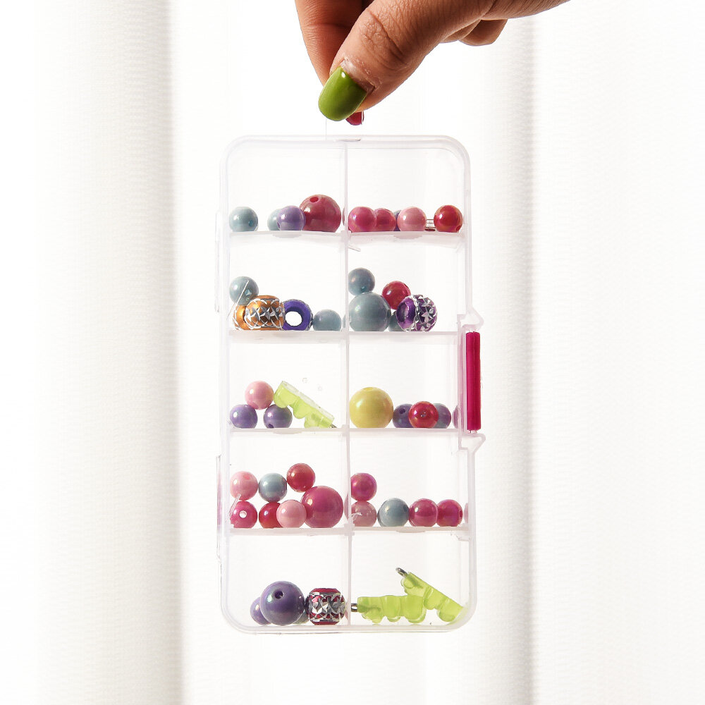 3pcs Grid Transparent Plastic Box 10 Grid Storage Box Parts Packaging Plastic Box Small Transparent Ten-grid Detachable Storage Box