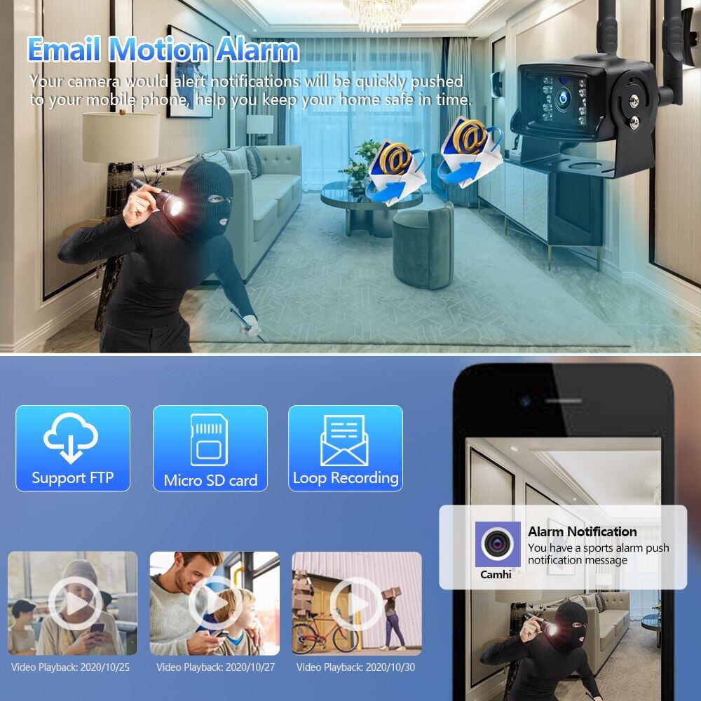 EVKVO Camhi PRO UHD 5MP LED & IR Night Vision IP Camera WIFI IP66