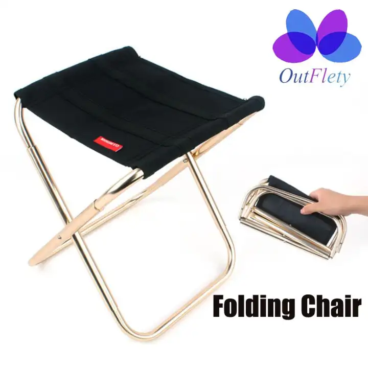 Outflety Portable Folding Chair Lightweight Fishing 420d Nylon 7075 Aluminum Alloy Mini Camp Stool For Travel Outdoor Picnic Max