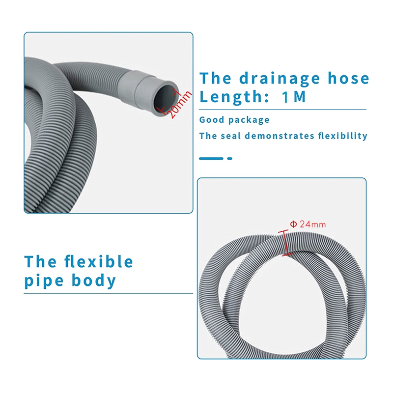 Drain Hose Extension Set Universal Washing Machine Hose 1M, Include Bracket Hose Connector and Hose Clamps Drain Hoses
