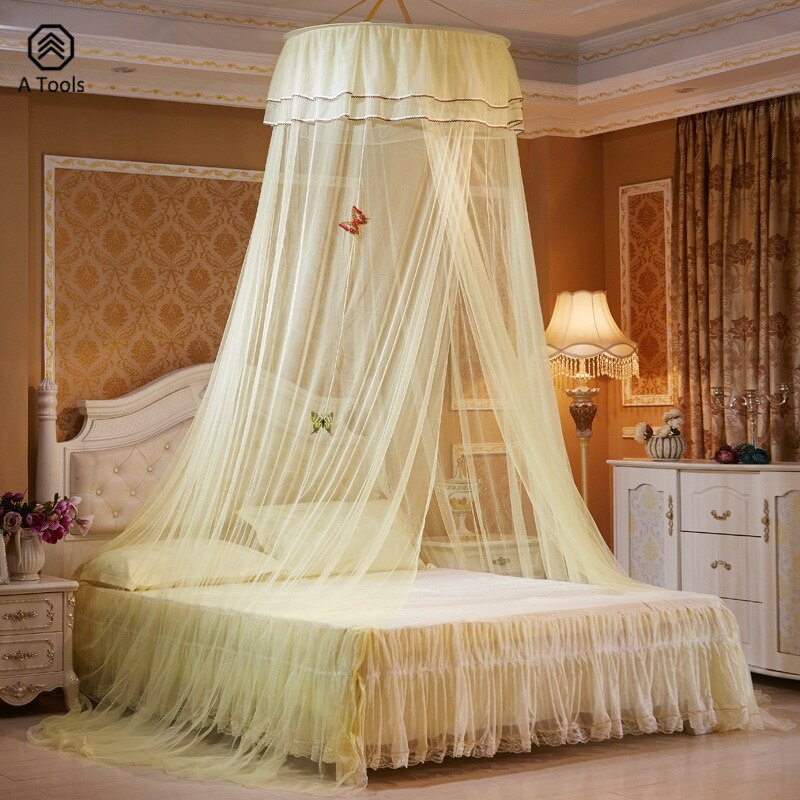 Hanging mosquito net with high encryption ceiling lace princess dome floor-to-ceiling mosquito net