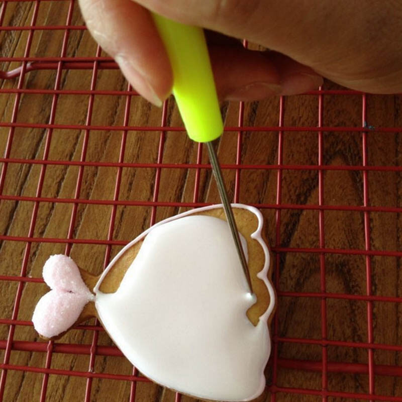 SHOOTHE Scribing Modeling Bakeware Stir Needle Cake Decorative Tool Biscuits Exhaust Needle Stainless Steel Cookies Vent Needle Baking Pastry Tools kitchen Accessories 1Pc