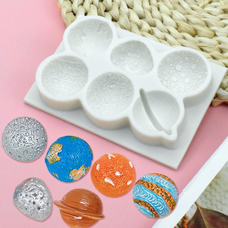 Fondant Molds Planets Shape Silicone Material Candy Mould Chocolate Moulds Kitchen Baking Accessories Cake Baking Gadget