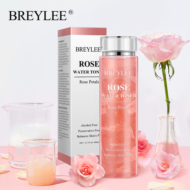 BREYLEE 200ml Rose Toner Nourishing Moisturizing Agnti Aging Facial Care Face Hydrating Improve Dryness Anti Aging Anti Wrinkles nhập khẩu