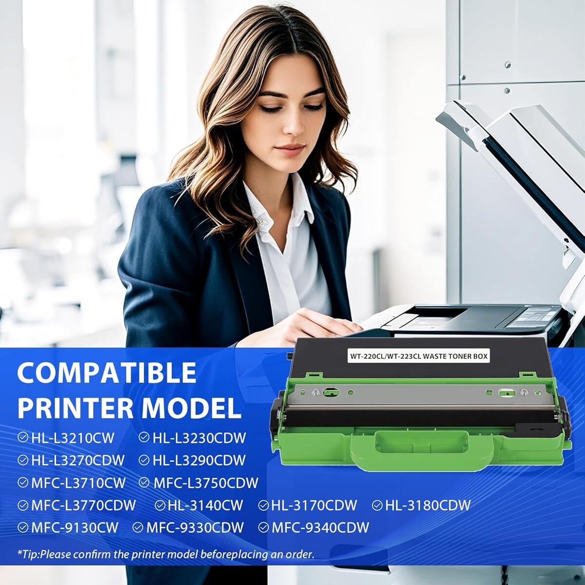MISKYN Compatible WT-223CL WT223CL Waste Toner Box, Replacement For Brother HL-L3210CW HL-L3230CDW HL-L3270CDW HL-L3290CDW MFC-L3710CW MFC-L3750CDW MFC-L3770CDW Printer,Black-3 Pcs