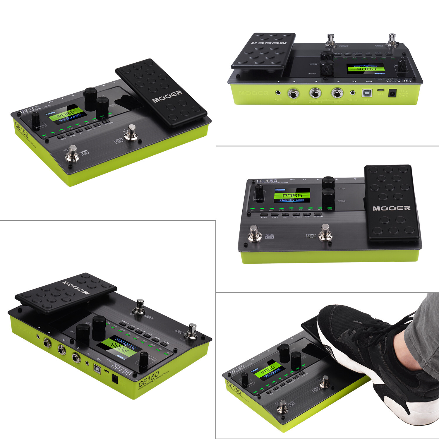 MOOER GE150 Amp Modeling & Multi Effects Pedal 55 Amplifierรุ่น 151 Effects 80S Looper