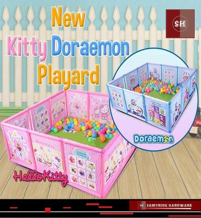 【READY STOCK-KITTY】Kids Cartoon Theme Indoor and Outdoor Portable Playard