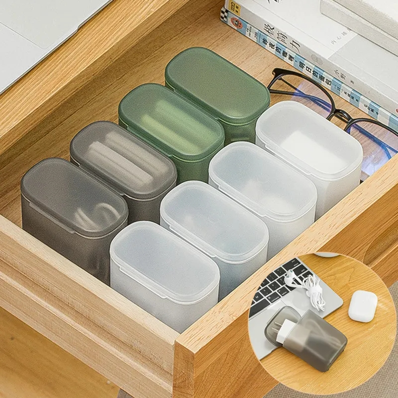 Cáp đa chức năng hộp lưu trữ lưu trữ đường dữ liệu container cho bàn văn phòng phẩm tai nghe cáp sạc truyền dữ liệu