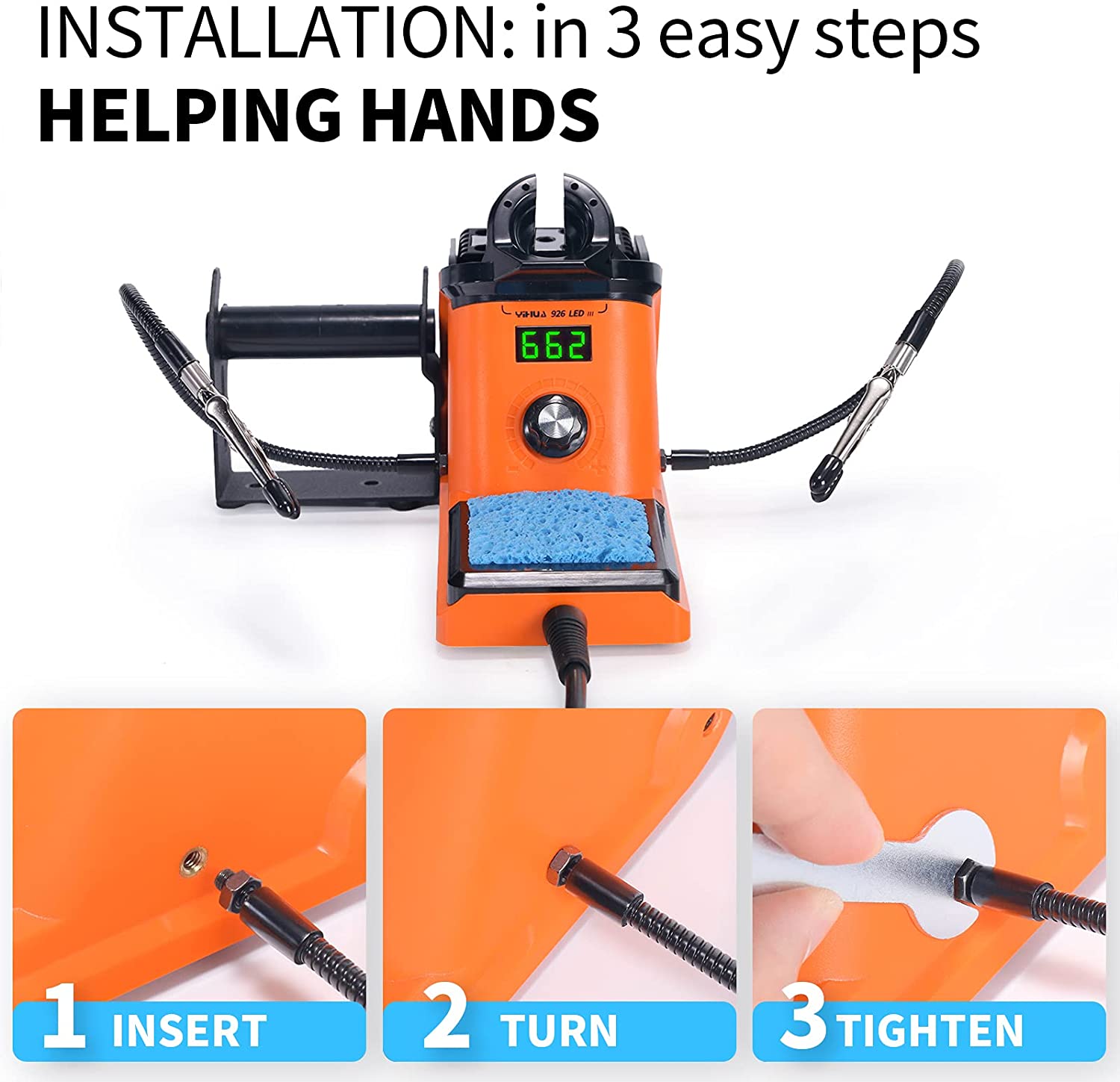 diymore [Chính Hãng 100%]  Bộ Trạm Hàn Sắt Hiển Thị Kỹ Thuật Số Nhiệt Độ Không Đổi 60W, Máy Hàn Sắt Hàn Cầm Tay Tự Động Chờ Và Ngủ, Bàn Ủi Điện Fahrenheit Chuyển Đổi Đa Chức Năng, Điều Chỉnh Nhiệt Độ 90-480 ℃