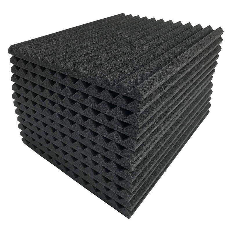 12 Pcs Black Acoustic Panels Soundproofing Foam Acoustic Tiles Studio Foam Sound Wedges 2.5 x 30 x 30cm Malaysia