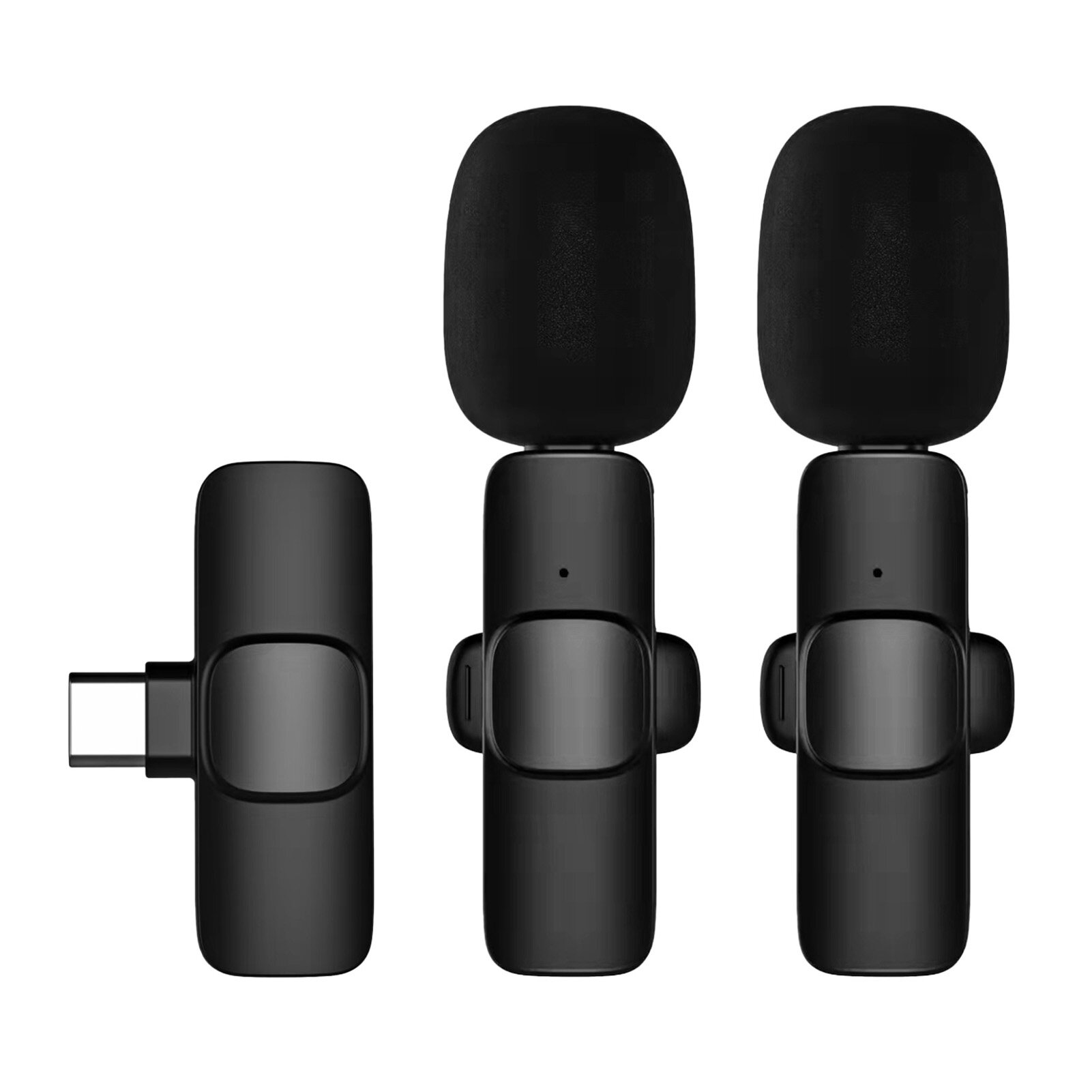Vieline-Micro Cài Áo Kẹp Không Dây Mini Mic Đa Hướng 2 Đầu Chuyển Đổi 1 Đầu Thu Có Ống Hút Gió Cổng Type-C Thay Thế Cho Điện Thoại Thông Minh Android Trực Tiếp St-ream Phỏng Vấn Ghi Âm Hội Nghị Video Giảng Dạy Trực Tuyến