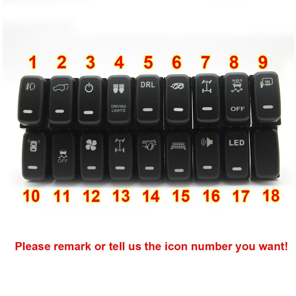 1pc for mitsubishi pajero v73 v93 lancer outlander asx l200 red led key switch fog light daytime running light drl switch button