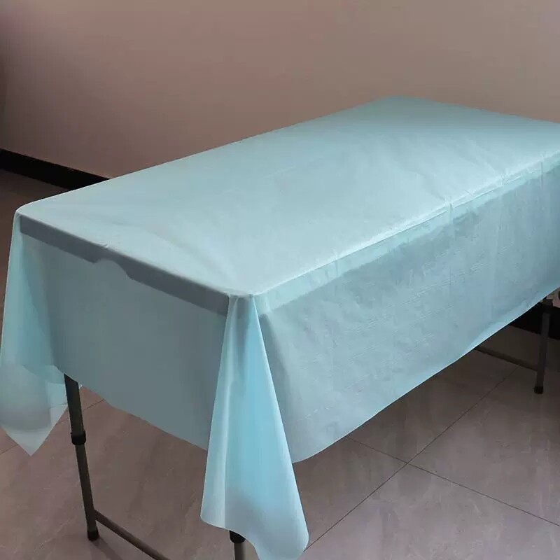 Plastic Disposable Solid Color Tablecloth Birthday Party Wedding Christmas Table Cover Wipe Desk Cloth Decor Covers Rectangle
