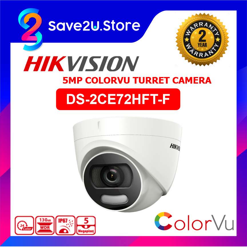 HIKVISION DS-2CE72HFT-F 5MP COLORVU Full Time Color Indoor Fixed Turret ...